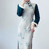 新中式古画拼色气质旗袍连衣裙